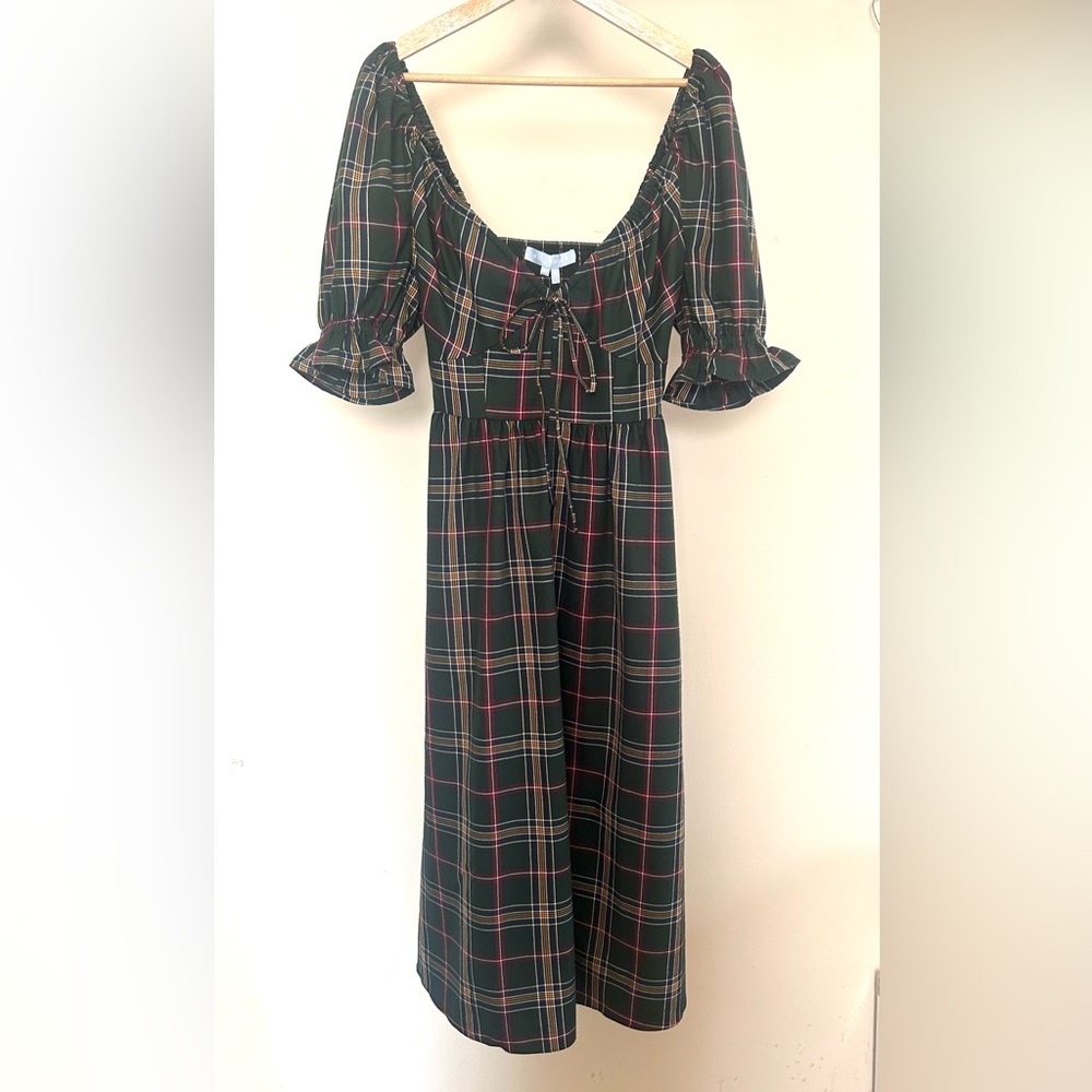 Hill House Ophelia Dress Green Plaid NWT size Small